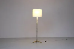 Clearance Pamono Murano Glass and Bronze Floor Lamp attributed to Seguso Vetri, Italy, 1950s.