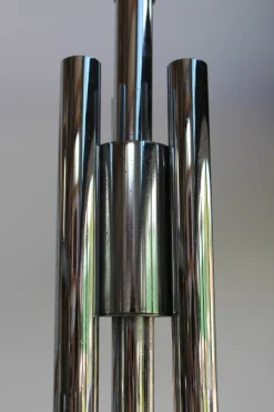 Best Pamono Murano Glass and Chrome 4-Arm Chandelier attributed to Gaetano Sciolari, 1970s