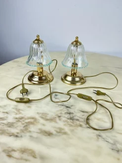 Best Pamono Murano Glass Bedside Lamps, Italy, 1980s, Set of 2