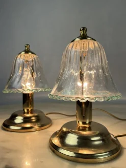 Best Pamono Murano Glass Bedside Lamps, Italy, 1980s, Set of 2