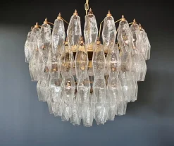 Best Pamono Murano Glass Chandelier with 111 Polyedry, 1990s