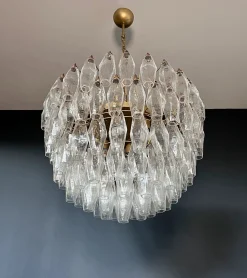 Best Pamono Murano Glass Chandelier with 111 Polyedry, 1990s