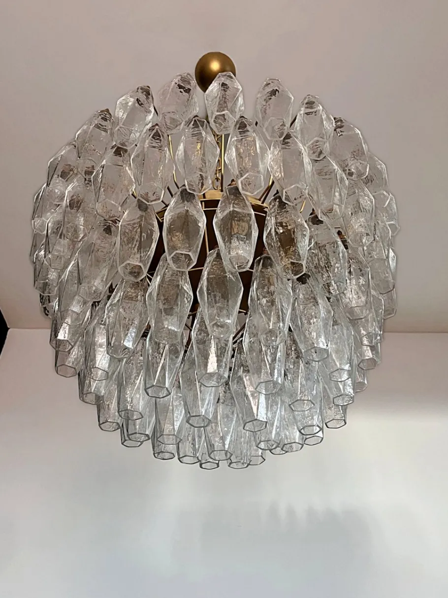 Best Pamono Murano Glass Chandelier with 111 Polyedry, 1990s
