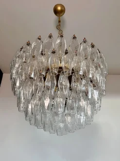 Best Pamono Murano Glass Chandelier with 111 Polyedry, 1990s