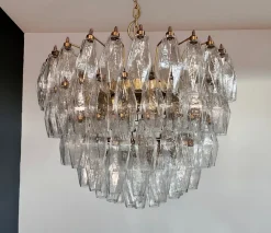 Best Pamono Murano Glass Chandelier with 111 Polyedry, 1990s