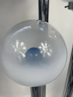 Best Pamono Murano Glass Chromed Steel Ground Lamp in the style of Mazzega, Italy, 1960s