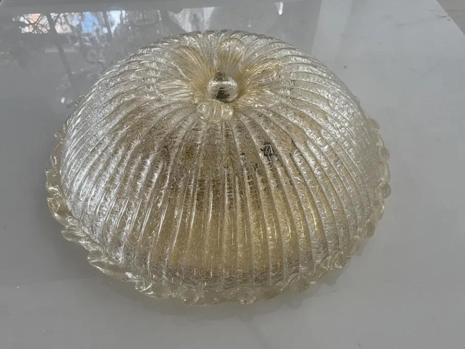 Best Pamono Murano Glass Flush Mount, 1970s