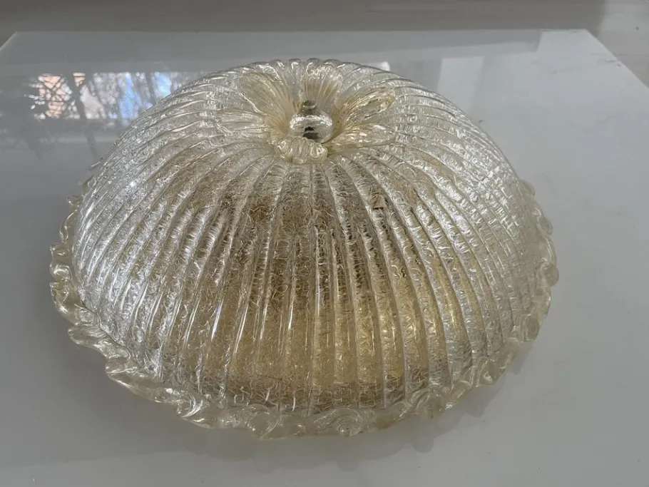 Best Pamono Murano Glass Flush Mount, 1970s
