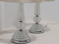 Clearance Pamono Murano Glass Lamps from Porta Romana, Set of 2