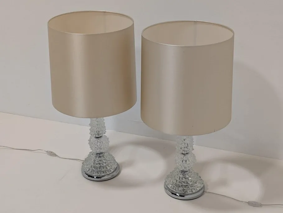 Clearance Pamono Murano Glass Lamps from Porta Romana, Set of 2