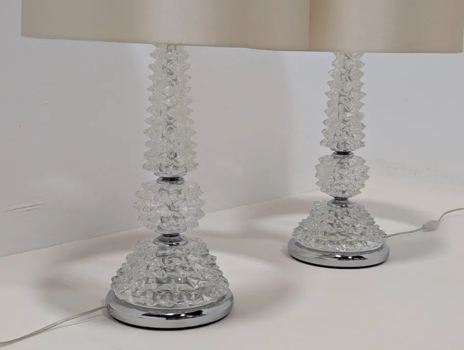 Clearance Pamono Murano Glass Lamps from Porta Romana, Set of 2