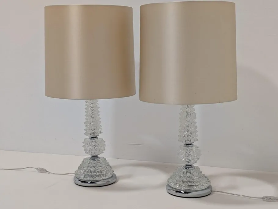 Clearance Pamono Murano Glass Lamps from Porta Romana, Set of 2