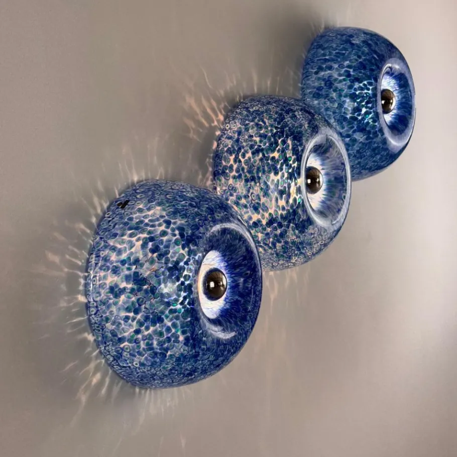 Best Pamono Murano Glass Neverrino Ceiling Lights attributed to Gae Aulenti for Vistosi, 1970s, Set of 3