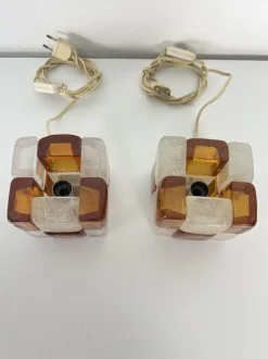 Clearance Pamono Murano Glass Table Lamps attributed to Albano Poli for Poliarte, 1970s, Set of 2