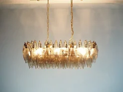Best Pamono Murano Poliedri Chandelier by Carlo Scarpa with 84 Smoked Glasses, 1990s
