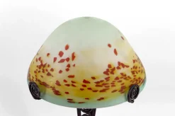 Clearance Pamono Mushroom Lamp in Wrought Iron and Blown Glass Shade, France, 1920s