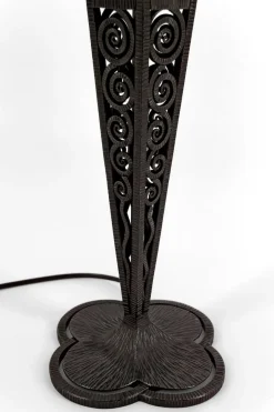 Clearance Pamono Mushroom Lamp in Wrought Iron and Blown Glass Shade, France, 1920s