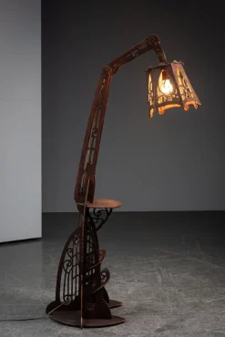 Hot Pamono Naive Amsterdam School Standing Lamp, 1920s