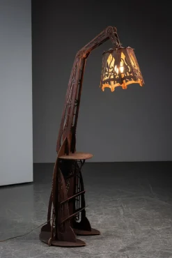 Hot Pamono Naive Amsterdam School Standing Lamp, 1920s