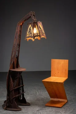 Hot Pamono Naive Amsterdam School Standing Lamp, 1920s