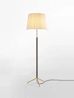 Online Pamono Natural and Brass Pie de Salón G1 Floor Lamp by Jaume Sans