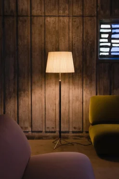Online Pamono Natural and Brass Pie de Salón G1 Floor Lamp by Jaume Sans