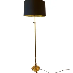 Best Pamono Neoclassical French Adjustable Brass Floor Lamp attributed to Maison Jansen, 1940s