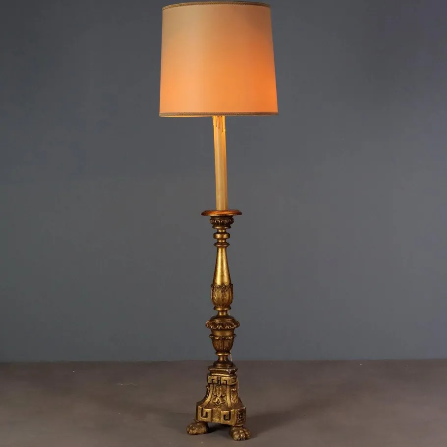 Sale Pamono Neoclassical Style Linden Floor Lamp, Italy, 20th Century