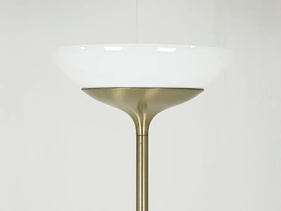 Sale Pamono Nickel-Plated Metal & Opaline Glass Aminta Floor Lamp by Emma Gismondi Schweinberger for Artemide, 1966