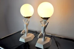 Clearance Pamono Nude Woman Ball Lamps by Onices Eth, 1980s, Set of 2