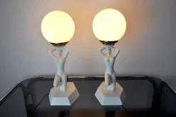 Clearance Pamono Nude Woman Ball Lamps by Onices Eth, 1980s, Set of 2