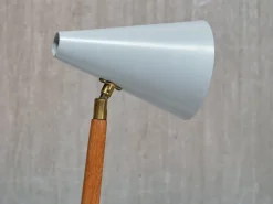 Best Pamono Oak, Metal and Brass Desk Lamp from Falkenbergs Belysning, Sweden, 1950s