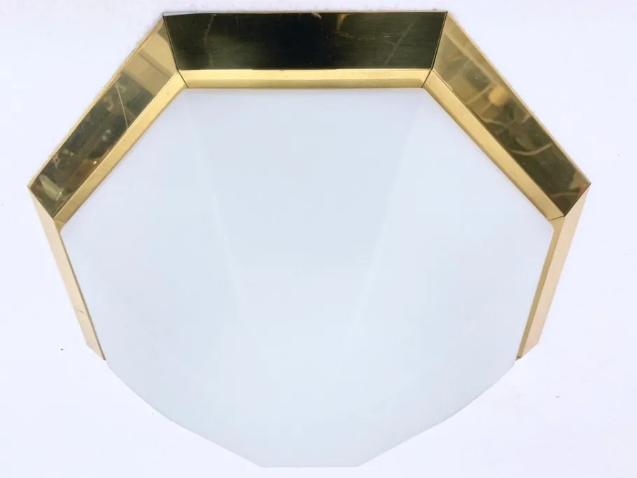 Best Pamono Octagonal Ceiling Lamp from Glashütte Limburg, 1970s