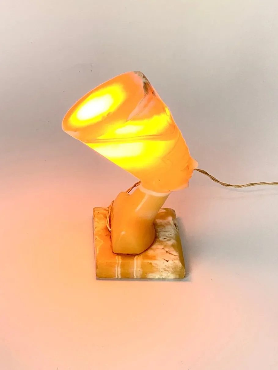 Best Pamono Onyx Egyptian Figure Table Lamp, France, 1930s