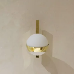 Sale Pamono Opaline and Brass Wall Lights, Set of 2