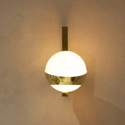 Sale Pamono Opaline and Brass Wall Lights, Set of 2