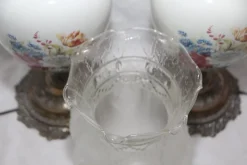 Sale Pamono Opaline Frosted Glass Lampshade with Floral Decor Lamps, 1950s, Set of 2