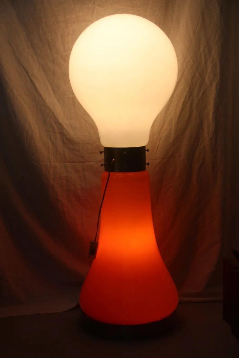 Online Pamono Orange & White Floor Lamp, 1960s