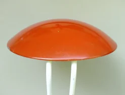 New Pamono Orange and Light Beige Outdoor Mushroom Lamp from Bega, 1950s