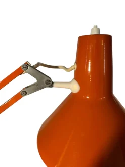 Sale Pamono Orange Danish Architect's Clamp Lamp by HGF for Maxam, 1968