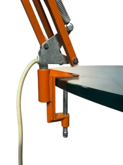 Sale Pamono Orange Danish Architect's Clamp Lamp by HGF for Maxam, 1968