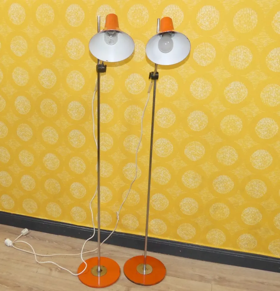Best Pamono Orange Floor Lamps by Richard Essig, 1970s, Set of 2