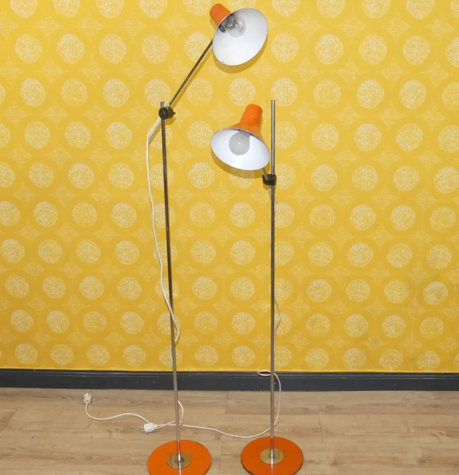 Best Pamono Orange Floor Lamps by Richard Essig, 1970s, Set of 2