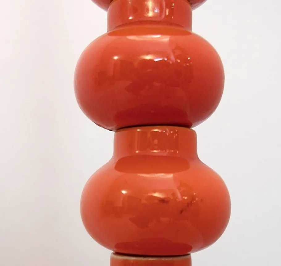 Outlet Pamono Orange Glazed Ceramic Floor Lamp, 1970s