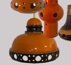 Sale Pamono Orange Glazed Ceramic Pendant Lights, Germany, 1970s, Set of 4