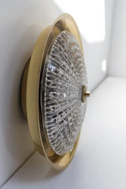 Sale Pamono Orrefors Brass Wall Lamp by Fagerlund for Lyfa, 1960s