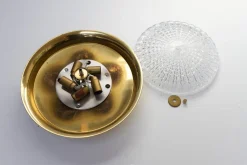 Sale Pamono Orrefors Brass Wall Lamp by Fagerlund for Lyfa, 1960s