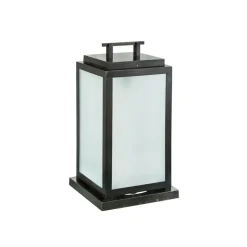 Outlet Pamono Outdoor Eden Lantern in Black Wax Brass with Satin Glass by Il Bronzetto