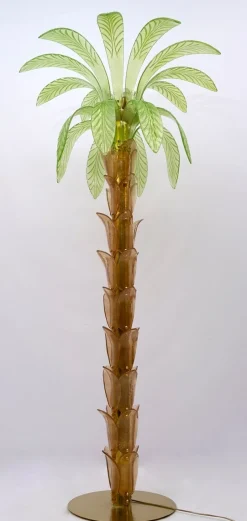 Online Pamono Palm Floor Lamp in Brass and Murano Glass from Maestri Muranesi, 1970s