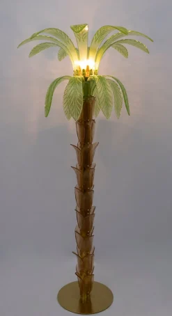 Online Pamono Palm Floor Lamp in Brass and Murano Glass from Maestri Muranesi, 1970s